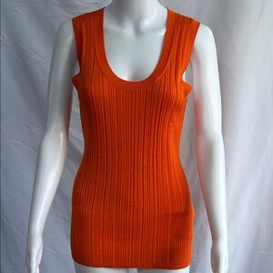 Joseph Orange Ribbed Knit Tank Top - Size M